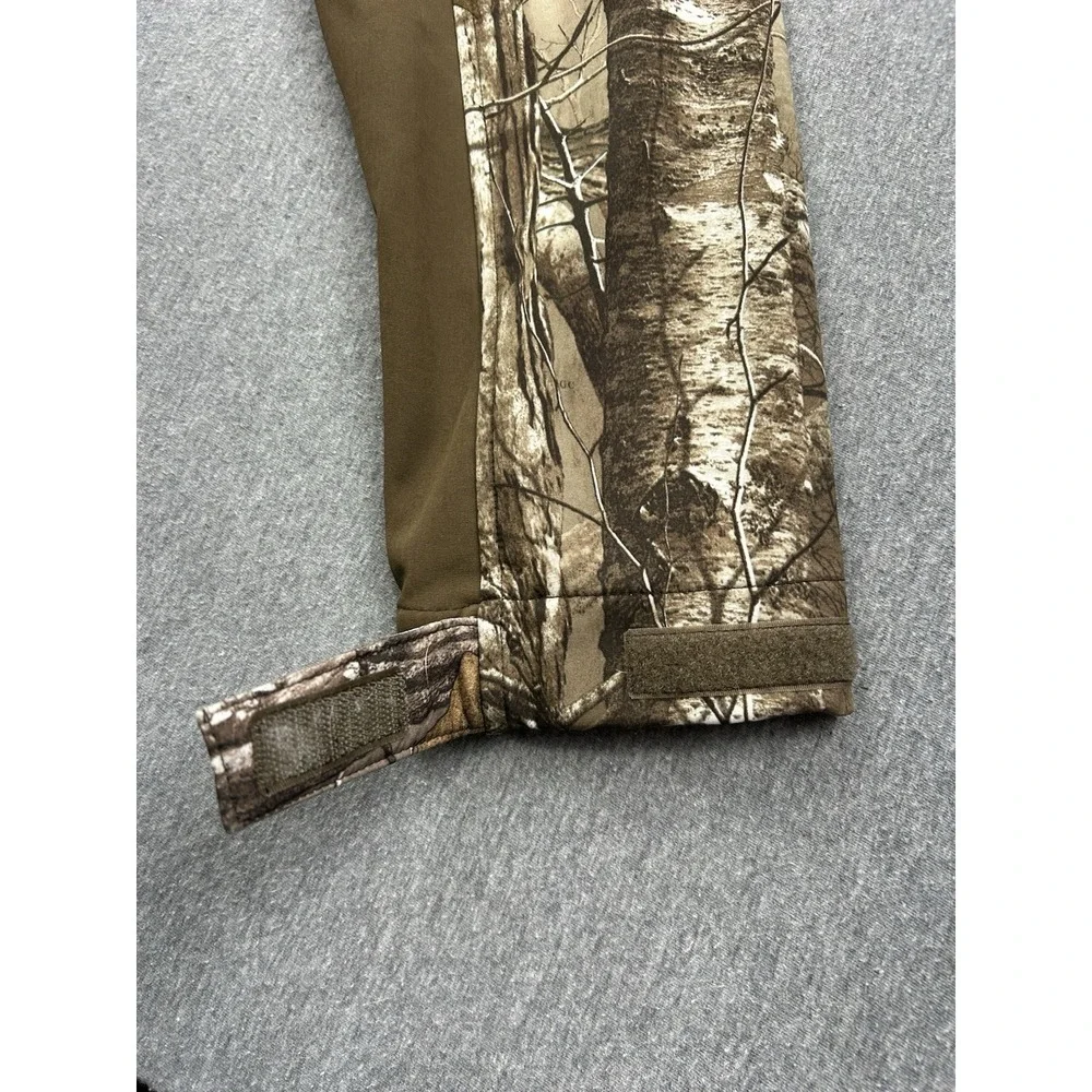 Realtree Xtra Hunting Jacket Mens XL Camo Red Brown Soft Shell Full Zip Coat‎